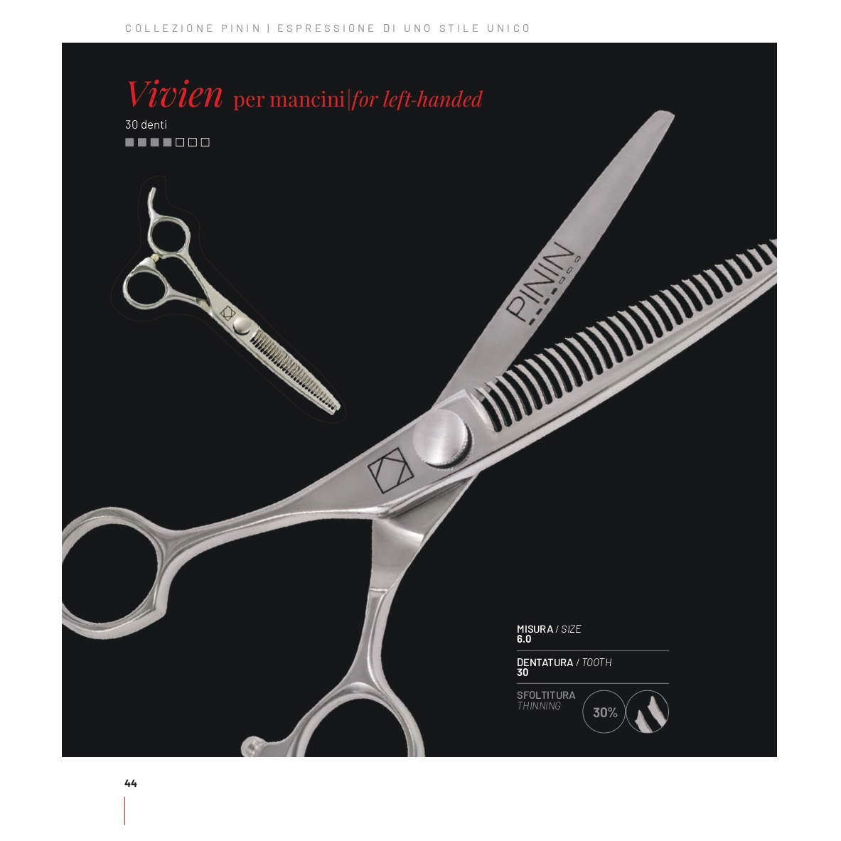S420860/30 PININ Forbici da Sfoltire VIVIEN per Mancini