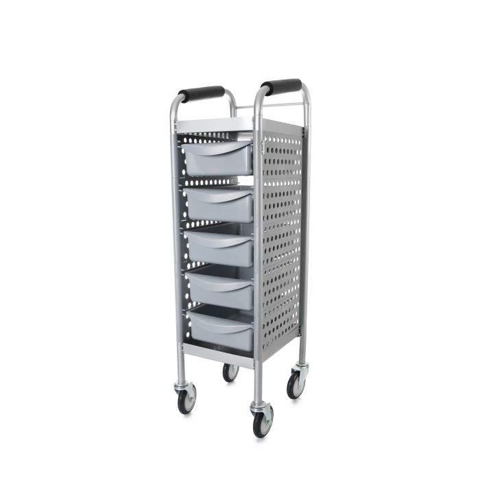 LK007 CARRELLO SILVY ARGENTO 5 SCOMPARTI